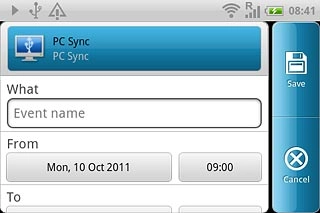 Press the field at the top of the display.