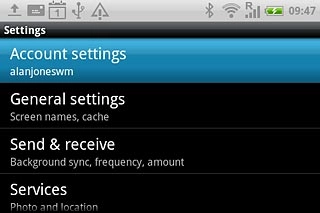 Press Account settings.
