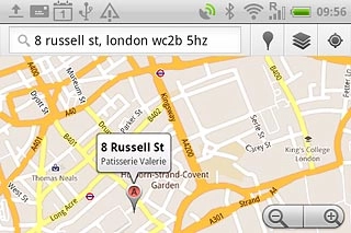 Press the information field above the destination.