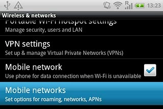 Press Mobile networks.
