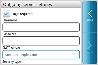 Press the field below SMTP server and key in the name or IP address of your email provider's outgoing server.Please note that if you can't send email messages when using your email provider's outgoing server, key in smtp.vodafone.net.au (Vodafone's outgoing server).
