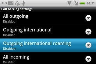 Outgoing international roaming