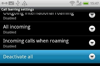 The current settings will be displayed.Press Deactivate all.