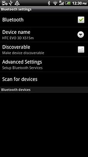 When the box next to the menu item is ticked (V), Bluetooth is turned on.