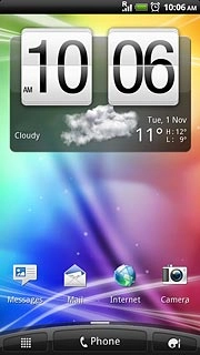 The alarm icon shows that the alarm is set.Further information:Set the alarm