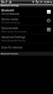 Press Bluetooth to turn Bluetooth on or off.