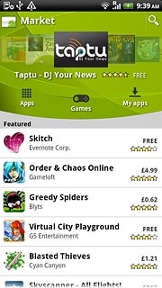 To search by application name:Press the search icon.