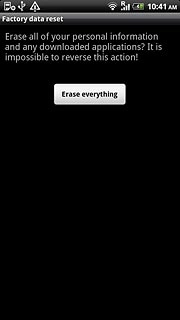 Press Erase everything.Wait a moment while the factory default settings are restored.Follow the instructions on the display to set up your phone and prepare it for use.