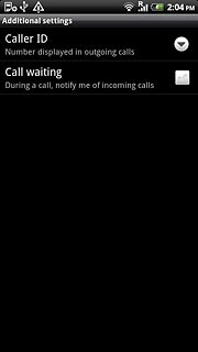 The current settings are displayed.Press Call waiting to turn the function on or off.