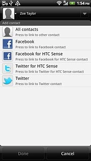 If no contacts are suggested:Press All contacts or the required social network.