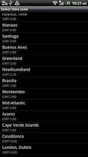 Press the required time zone.