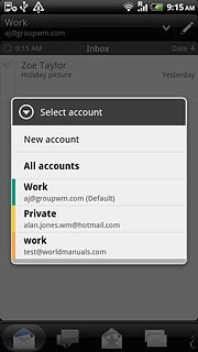 Press the required email account.