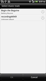 Press the field next to the required audio file.
