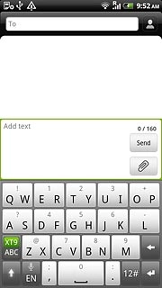 When XT9 is displayed on a green background, the function is turned on.