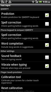 When the box next to the menu item is ticked (V), the function is turned on.