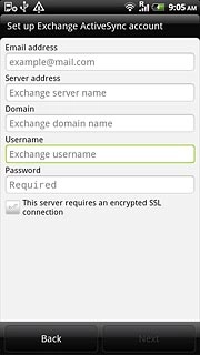 Press the field below Username and key in the username.
