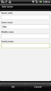 Press the field below Family name and key in the required last name.