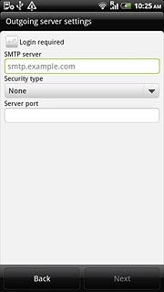 Press the field below SMTP server and key in the name or IP address of your email provider's outgoing server.Please note that if you can't send email messages when using your email provider's outgoing server, key in smtp.vodafone.net.au (Vodafone's outgoing server).
