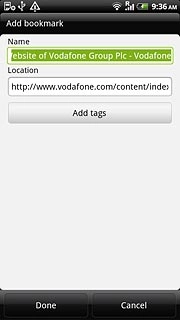 Press Done to save the bookmark.