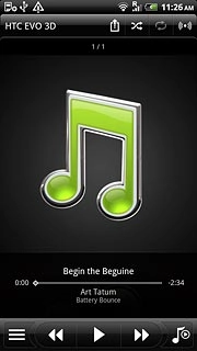 Press the shuffle icon.Depending on the current setting, the function is turned on or off.