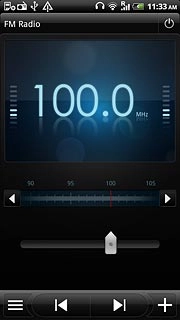 Press arrow right or arrow left to search for radio channels.The radio searches for channels in the selected direction and stops when a channel is found.