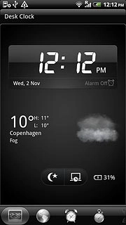 Press The alarm icon.