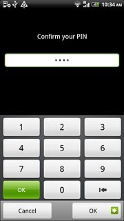 Key in the phone lock code again and press OK.