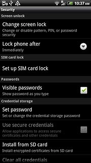 Press Change screen lock.Key in your phone lock code.