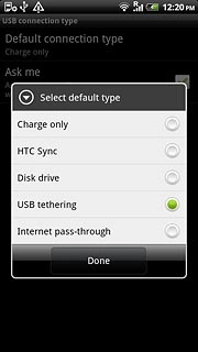 Press USB tethering.