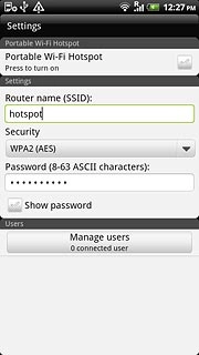 Press the box next to Portable Wi-Fi Hotspot to turn on the function.