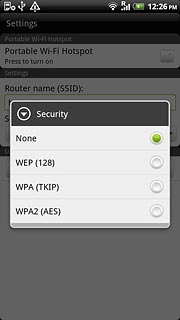 Press the required setting.