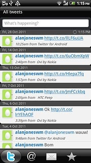 Press the tweets icon (t).