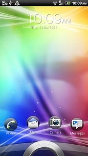 Press the ring at the bottom of the display and drag it upwards.