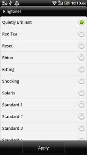 Once you've found a ring tone you like, press Apply.