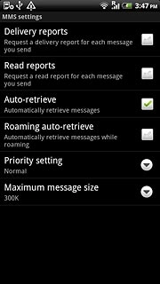 Press Delivery reports to turn the function on or off.