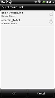 When the field next to the audio file is marked, the audio file is selected.