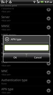 Key in default and press OK.