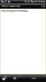 Key in a text for the picture.Press Post.