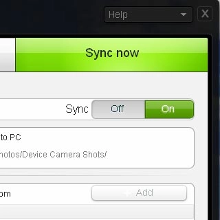 Select On below the required data type to turn synchronisation of the specific data type on or off.Follow the instructions on the screen to select settings for the required data types.