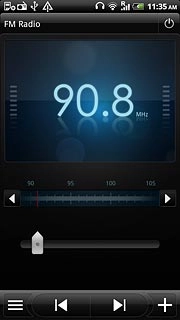 Press the radio channel icon.