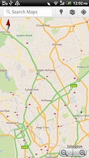 Press Search Maps and key in the required destination.Results matching what you key in are displayed.