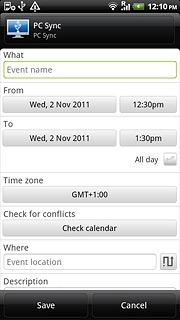 Press the field at the top of the display.