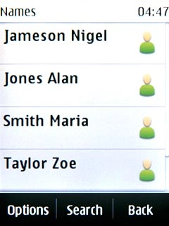 Press the required contact.