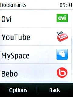 Press the required bookmark.