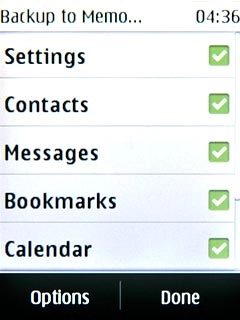 When the box next to a data type is ticked (V), it's selected.