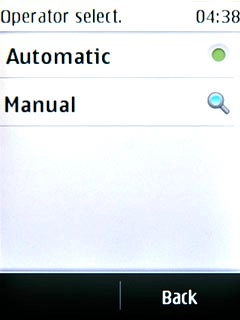 Press Manual.Your phone searches for networks within range.A list of available networks will show on your display.