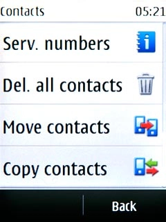 Press Copy contacts.