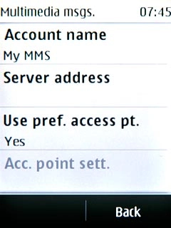 Press Server address.