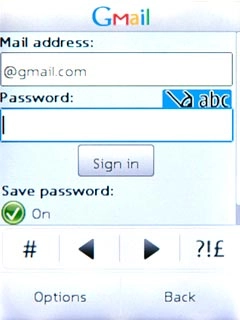 Press Password and key in the password for your email account at your email provider.