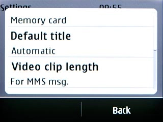 Press Video clip length.